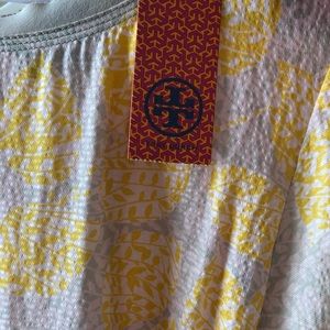 Tory Burch yellow/grey print dress. Size 12.